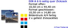 DIN A 6 6-seitig quer Zickzackfalz