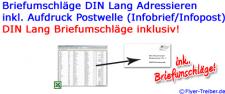 Briefumschläge adressieren inkl. Aufdruck der Postwelle (Infobrief/Infopost)