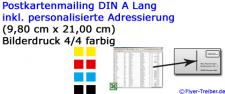 DIN Lang 265 gr/qm Chromokarton UV-Lack hochglänzend einseitig 4/4 farbig
