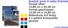 Quadrat groß 6-seitig Zickzackfalz