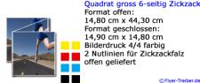 Quadrat groß 6-seitig Zickzackfalz