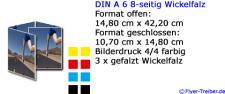 DIN A 6 8-seitig Wickelfalz