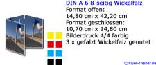 DIN A 6 8-seitig Wickelfalz