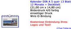 13-seitiger Bildkalender DIN A 5 quer mit Spiralbindung & Rückpappe