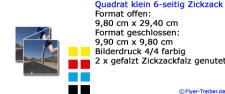 Quadrat klein 6-seitig Zickzackfalz