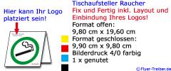 Tischaufsteller "Raucher" Layout und Ihr Logo inkl.