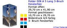 DIN A 5 Lang 3-Bruch Fensterfalz