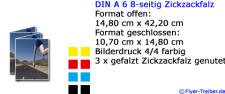 DIN A 6 8-seitig Zickzackfalz