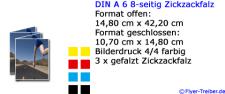 DIN A 6 8-seitig Zickzackfalz