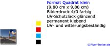 Aufkleber Quadrat 9,8 x 9,8 outd.