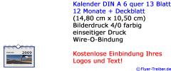 13-seitiger Bildkalender DIN A 6 quer mit Spiralbindung & Rückpappe