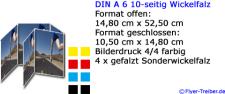 DIN A 6 10-seitig Wickelfalz