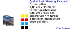 Quadrat klein 8-seitig Zickzackfalz