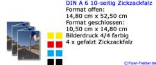 DIN A 6 10-seitig Zickzackfalz