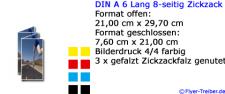 DIN A 6 Lang 8-seitig Zickzackfalz