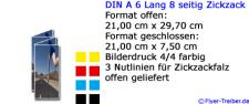 DIN A 6 Lang 8-seitig Zickzackfalz