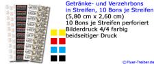 Getränke und Verzehrbons 10 Bons