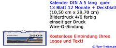 13-seitiger Bildkalender DIN A 5 lang mit Spiralbindung & Rückpappe