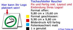 Tischaufsteller "Raucher" Layout und Ihr Logo inkl.