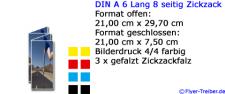 DIN A 6 lang 8-seitig Zickzackfalz