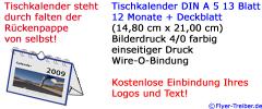 13-seitiger Tischkalender DIN A 5 mit Spiralbindung & Rückpappe