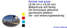 Aufkleber oval 9,50 x 14,50 outd.