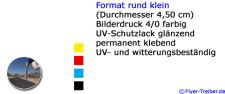 Aufkleber Durchmesser 4,5 outd.