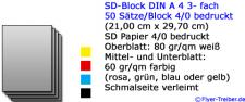 SD-Block 3-fach DIN A 4 4/0