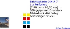 Eintrittskarten DIN A 7 nur mit Perforationslinie