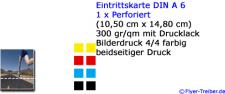 Eintrittskarten DIN A 6 nur mit Perforationslinie