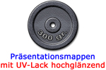 300 gr/qm mit UV-Lack hochglänzend 