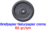 Briefpapier Naturpapier creme 80 gr/qm
