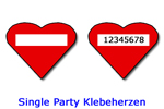 Single Party Klebeherzen