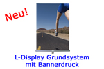 L-Display mit Bannerdruck