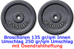 135 gr glänzend mit 250 gr glänzend Umschlag
