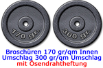 170 gr matt mit 300 gr Umschlag