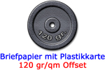 Briefpapier mit integrierter Plastikkarte 120 gr/qm
